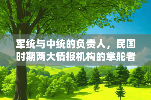 军统与中统的负责人，民国时期两大情报机构的掌舵者