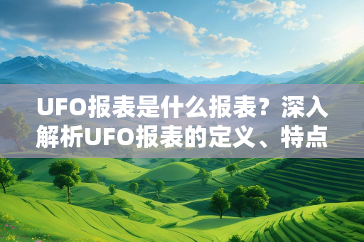 UFO报表是什么报表？深入解析UFO报表的定义、特点与应用场景