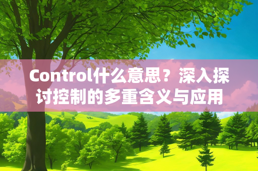 Control什么意思？深入探讨控制的多重含义与应用